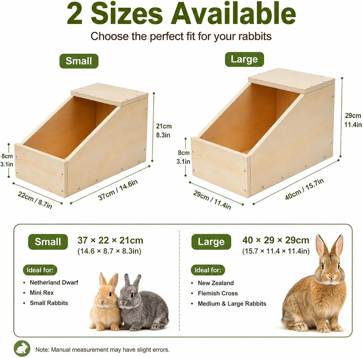 Wooden Rabbit Nesting Box for Breeding(14.6 * 8.7 * 8.3 Inch)