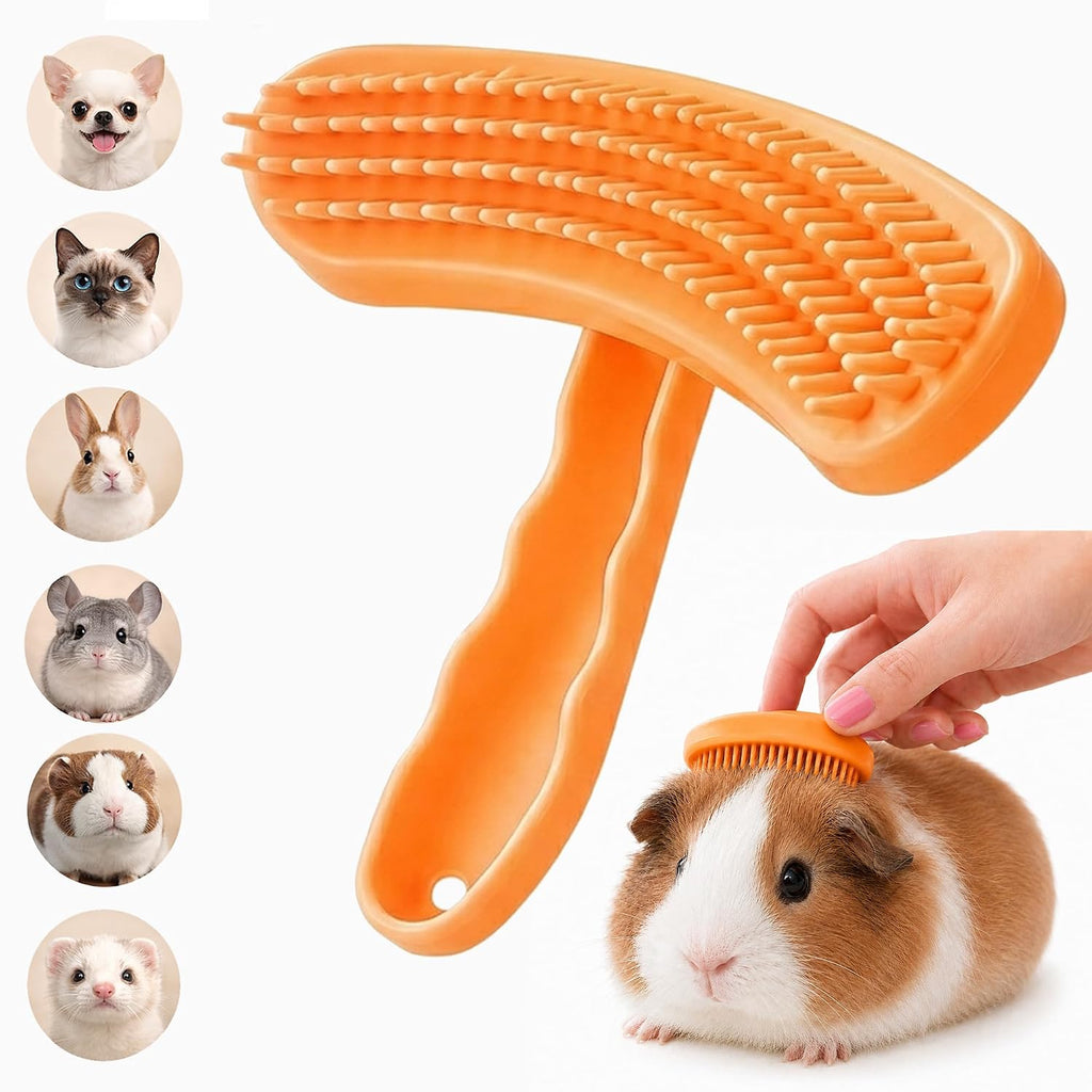 Soft Silicone Bunny Brush for Shedding Rabbits, Cats & Small Dogs