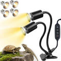Turtle Basking Light (Cycle Timer), Tortoise Lamp UVA UVB Heat Bulbs -2 Pack 50W+ 2 Pack 25W, 360°Rotatable Turtle UVA/UVB Basking Heat Light Bulb for Lizard, Beared Dragon