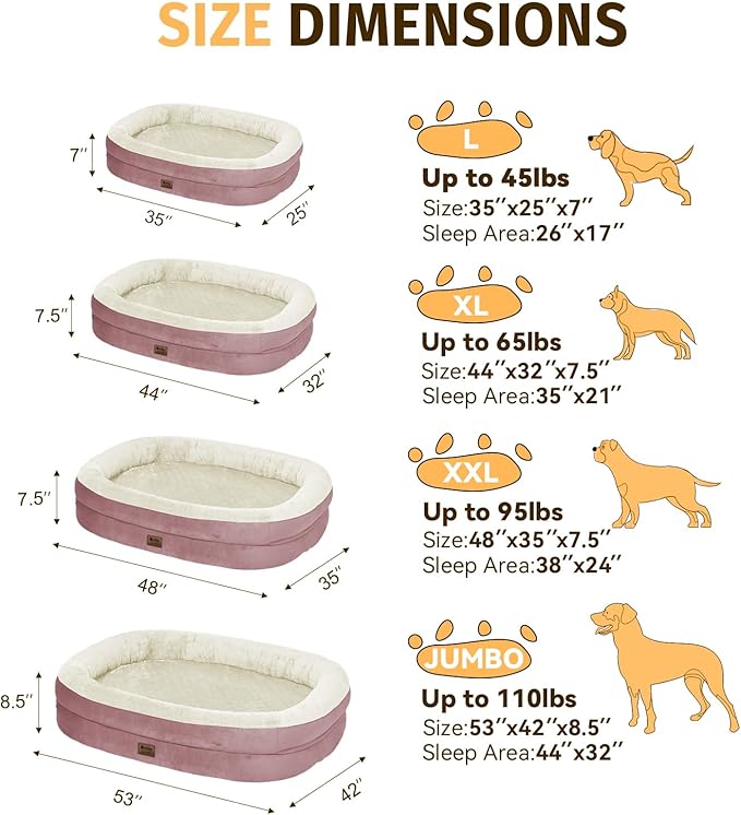 Orthopedic Waterproof Large Memory Foam Dog Bed: Washable Dog Bed - Image 2