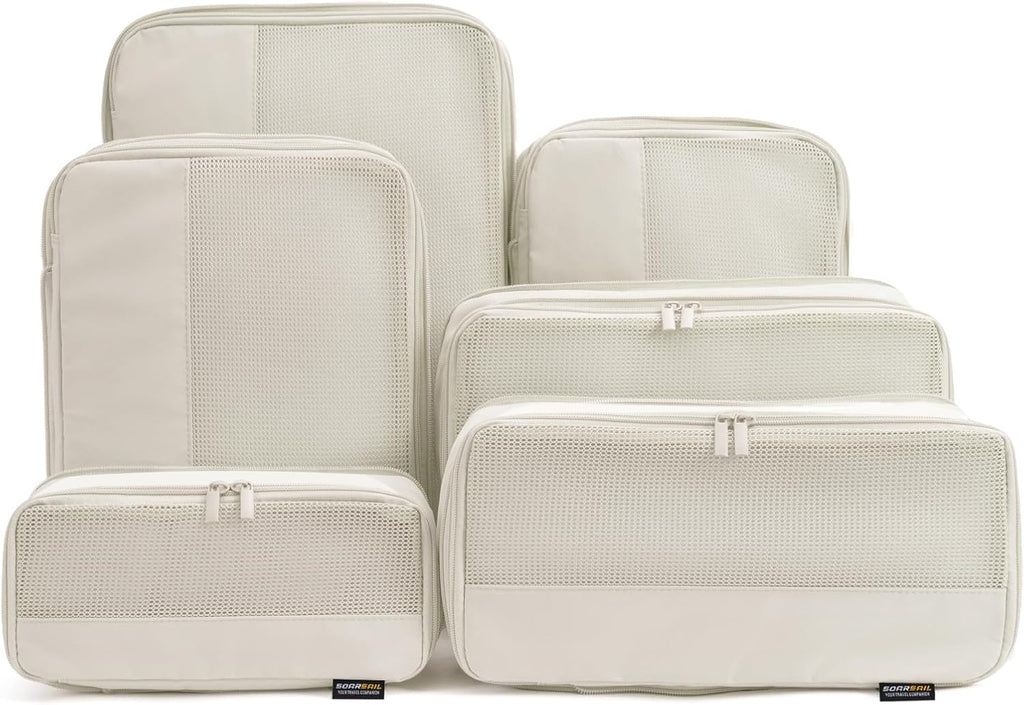 4 Medium Compression Packing Cubes for 3–7 Day Travel, Jet Black