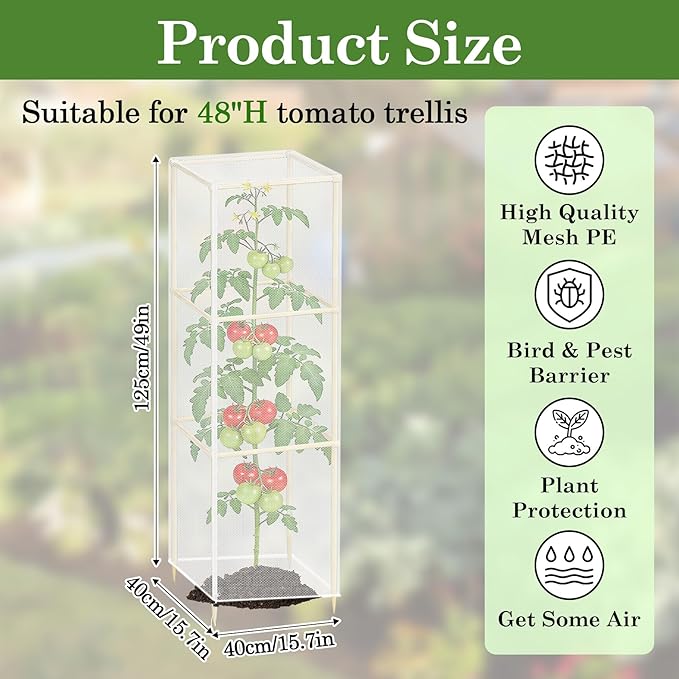 Klmnop 3 Pcs Tomato Cage Cover, Bird Netting - Image 2
