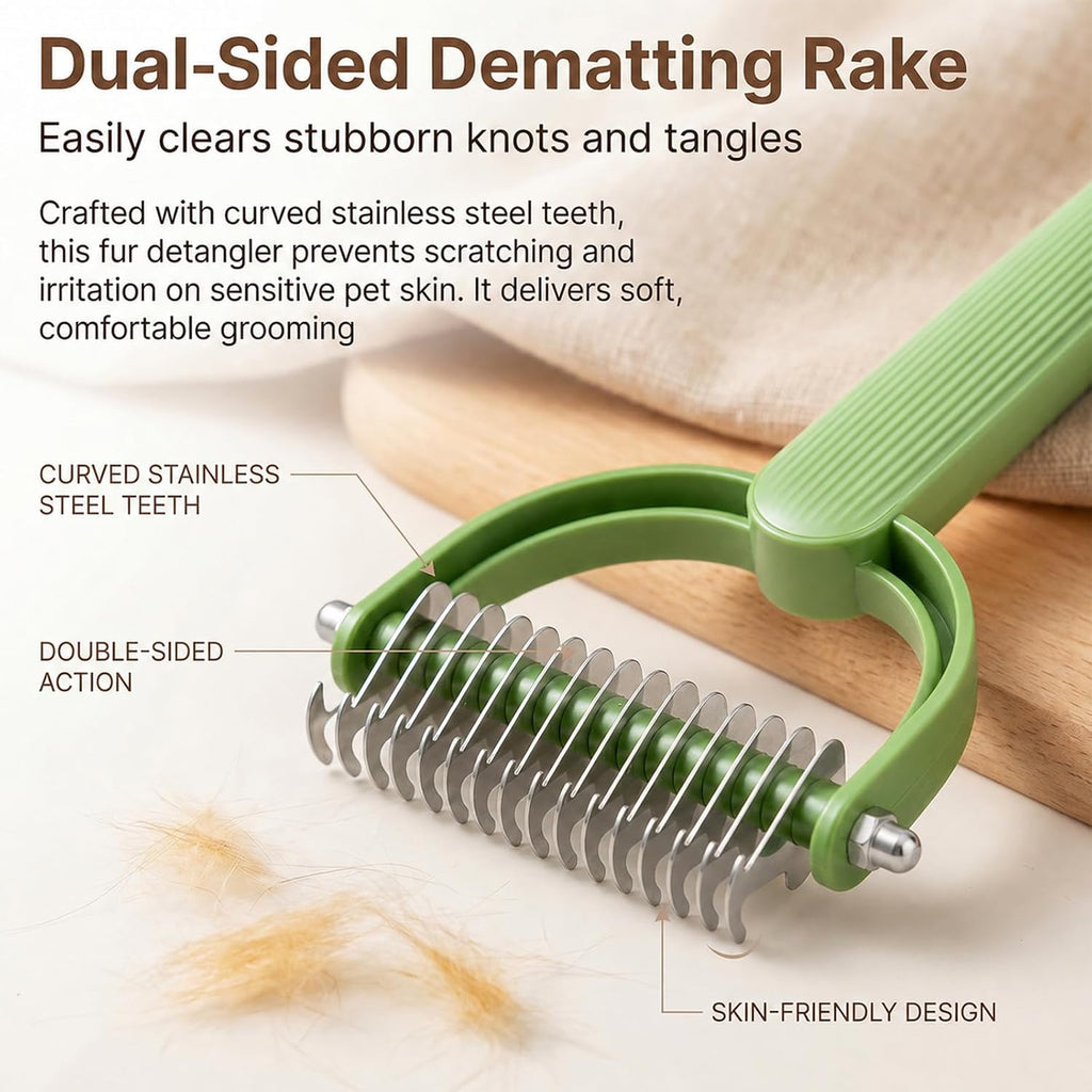2PC Double Sided Dematting Comb for Dogs and Cats, Pet Grooming Comb