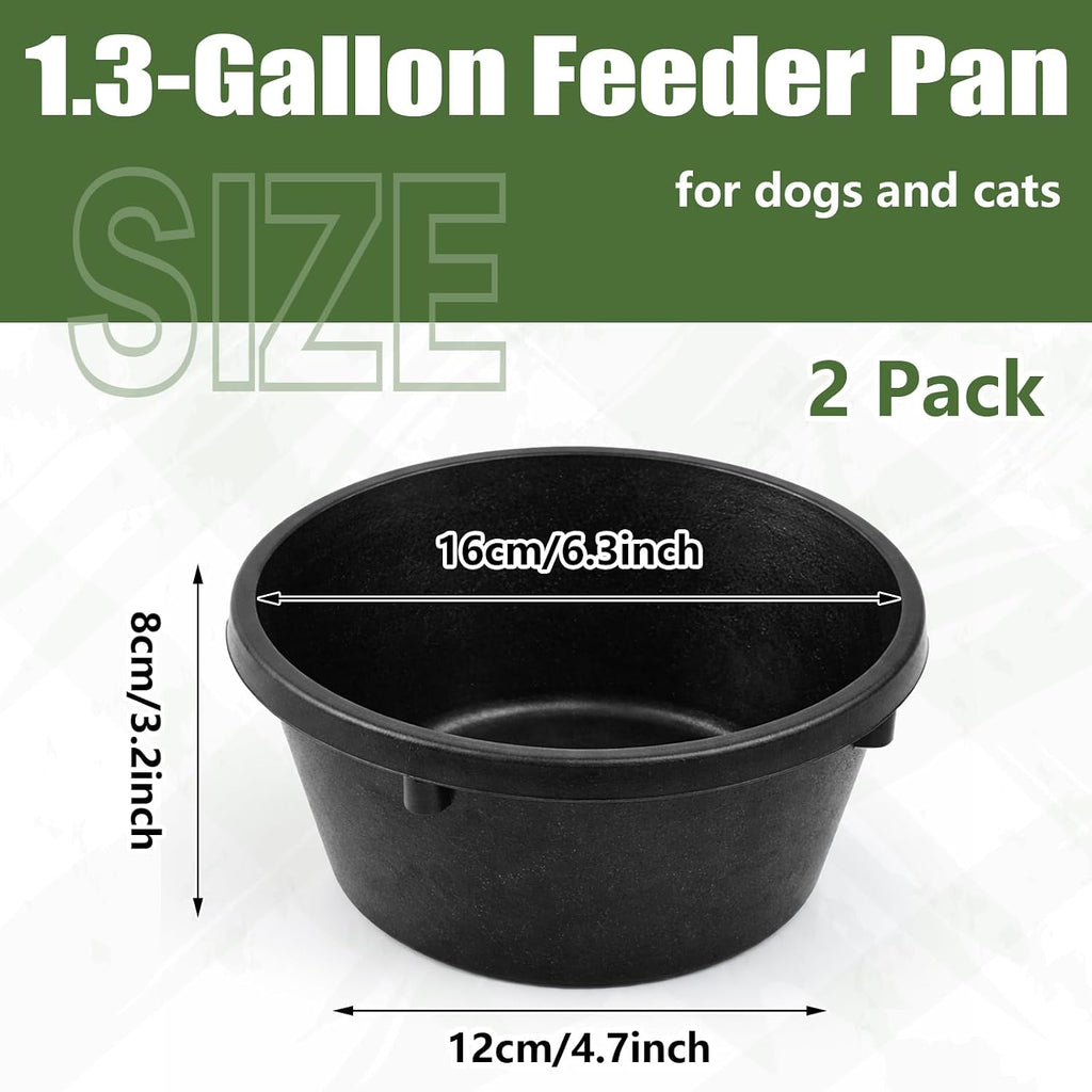 Sadnyy 2 Pcs 1.06 Quart/ 0.26 Gallon Rubber Feeder Pan Horse Feed Bucket