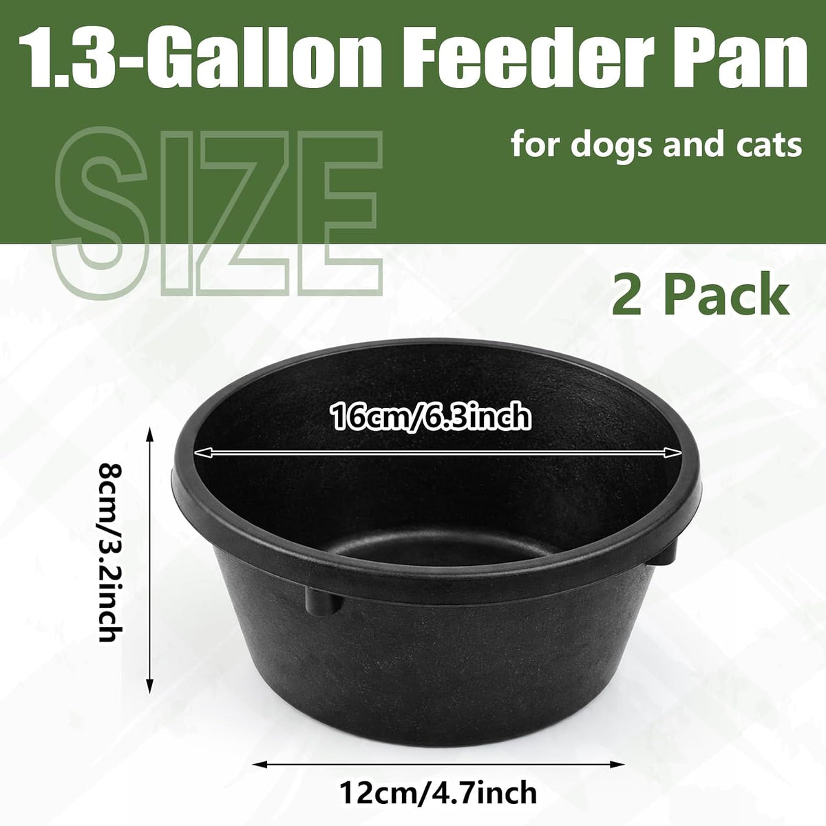 Sadnyy 2 Pcs 1.06 Quart/ 0.26 Gallon Rubber Feeder Pan Horse Feed Bucket