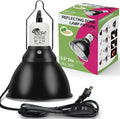 Reptile Lamp Bulb Fixture 5.5 Inch Deep Dome with Switch - Ideal for 60W/75W/100W/150W Heat Lamp Bulbs, Compatible with All E26 UVA/UVB/Basking Heat Bulbs, Supports Up to 150 Watts