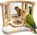 Parakeet Toys Bird Mirror with Perch Stand, 3 Mirrors