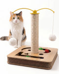 3-in-1 Interactive Cat Toy & Durable Sisal Scratching Post