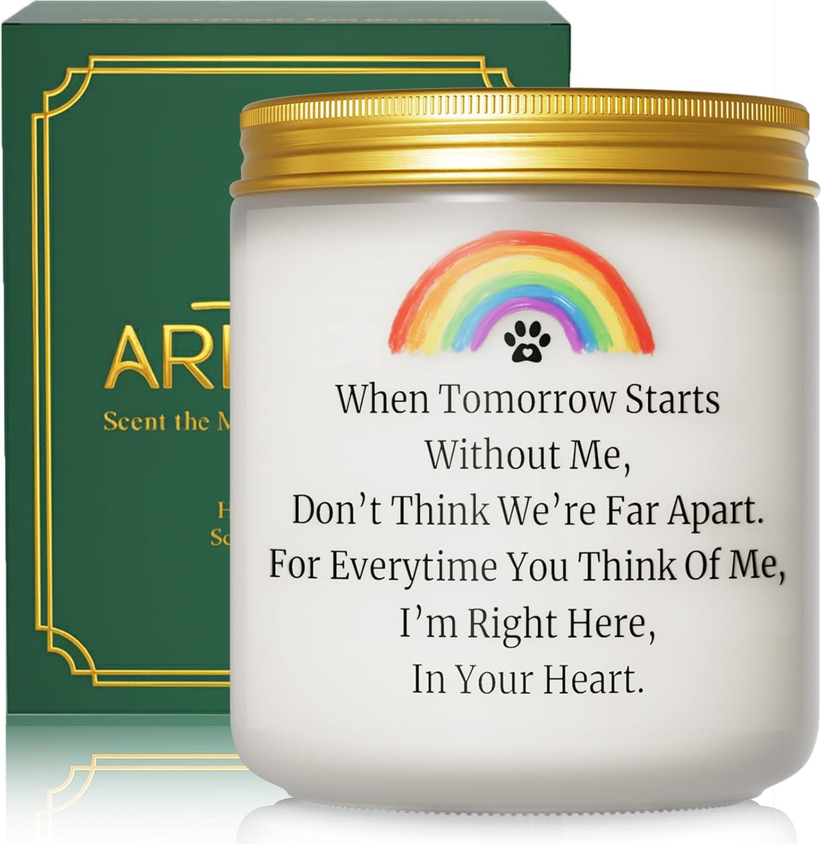 Dog Memorial Gifts for Loss of Dog, Pet Memorial Gifts, Sympathy Gift for Pet Loss with Poem, Rainbow Bridge Remembrance Candle, Passed Away Condolence Present for Pet Lovers, Cat Dog Grief Keepsake