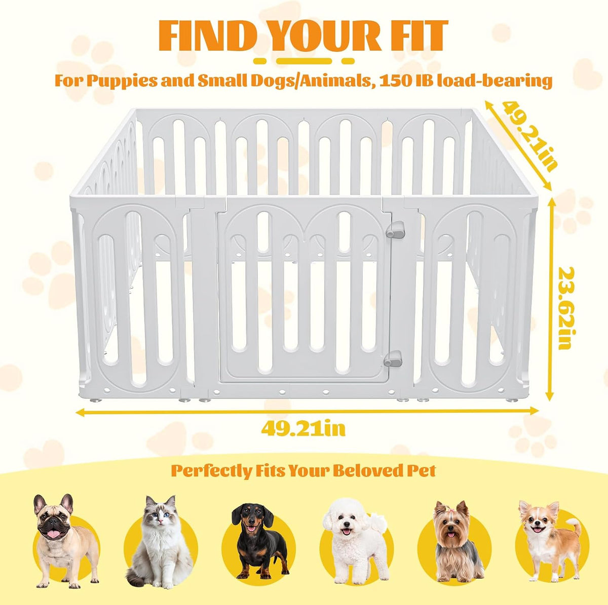 Dog Playpen Indoor for Puppies & Small Dogs, 24 Inch 15 Panel
