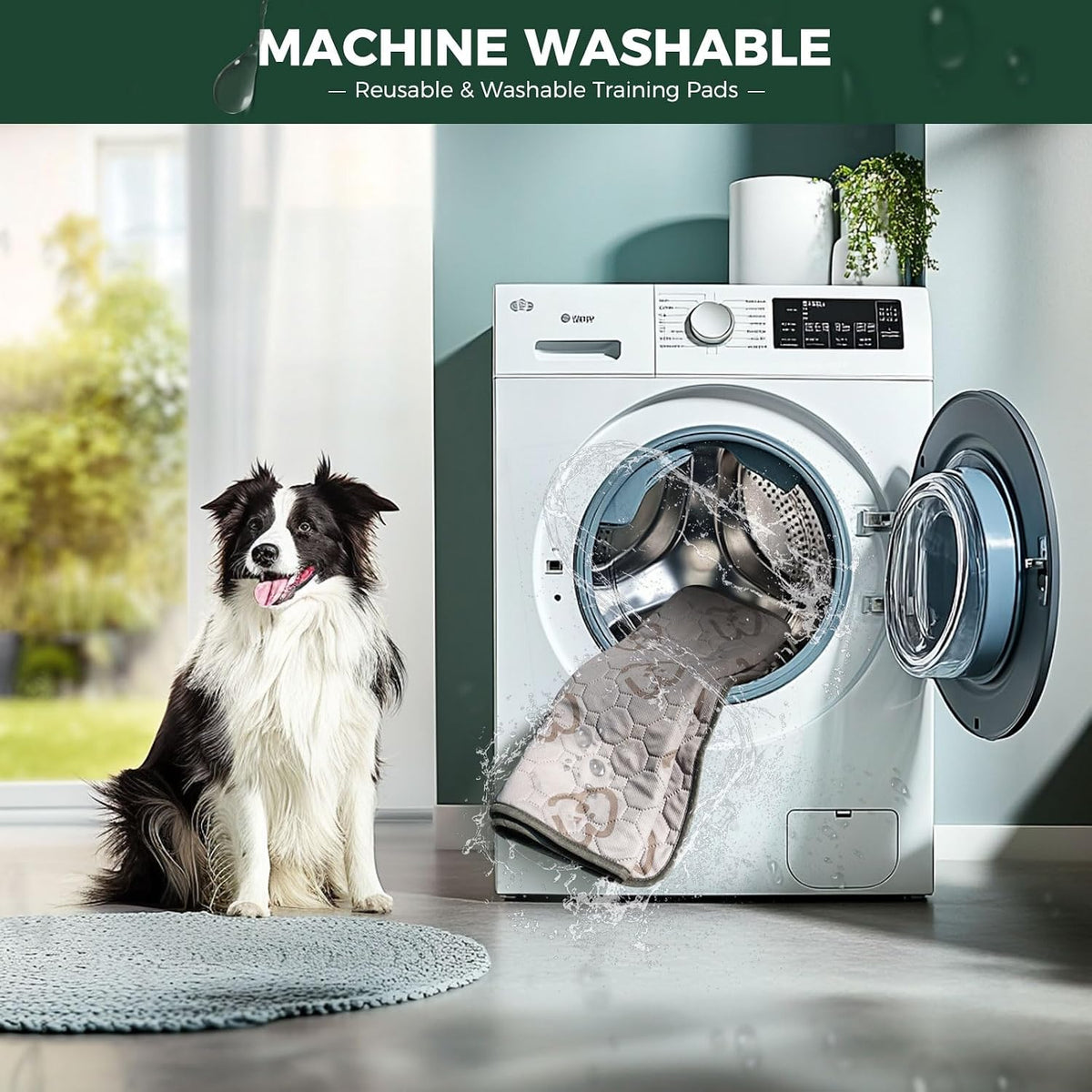 FXW Washable Pee Pads for Dogs, Super Absorbent, 39" Square, 2 Packs