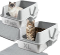 Stainless Steel Cat Litter Box with Lid, 2 Pack XL Metal Litter Box