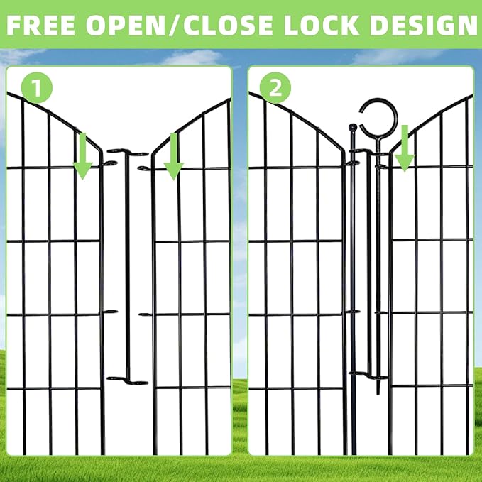 Decorative Garden Fence 40in x 30in, 10 Pack No Dig Fence Animal Barrier - Image 5