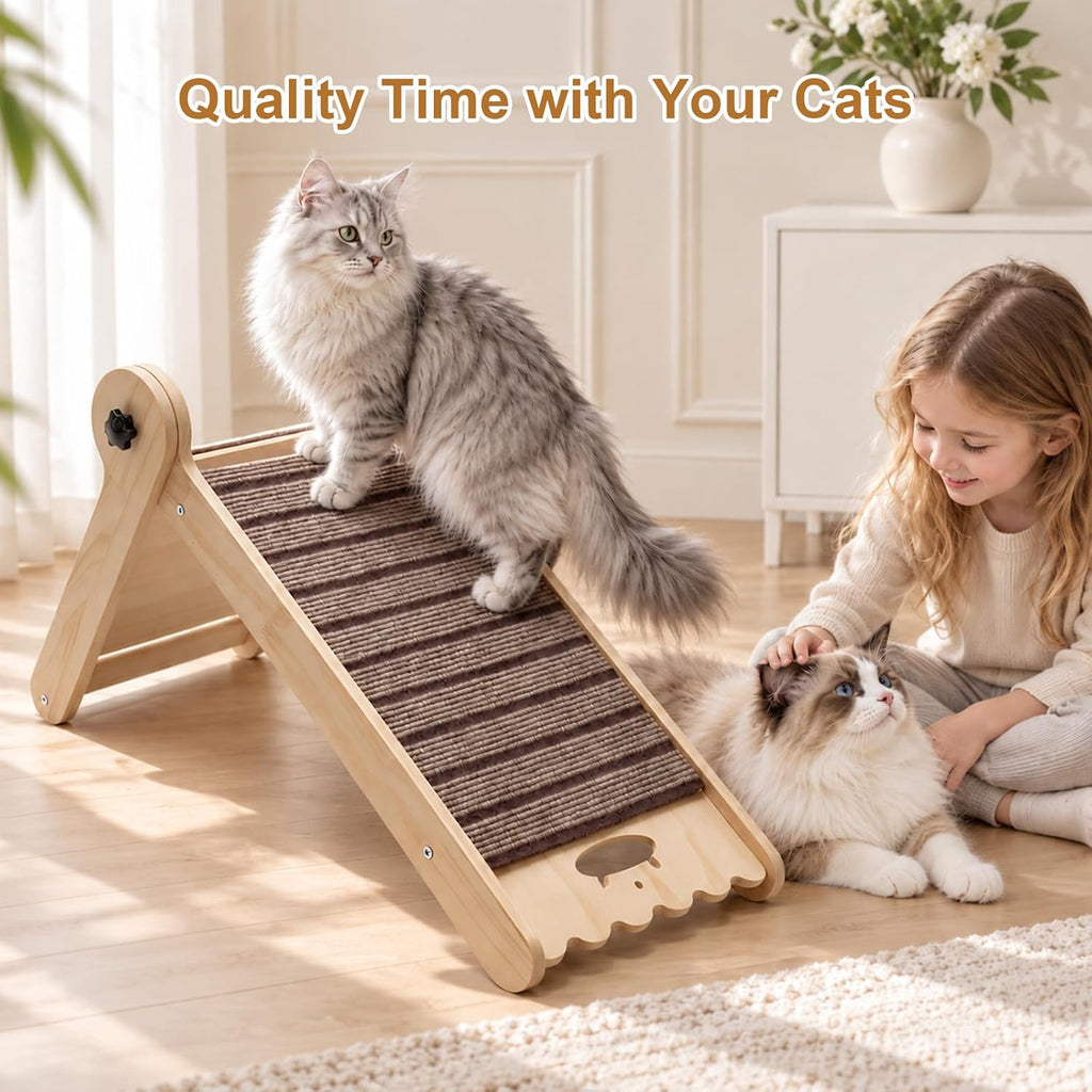 Natural Cork Cat Scratcher, 23.6in Replaceable Pads for Indoor Cats