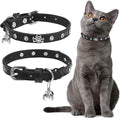 EXPAWLORER Cat Collar for Girl Boy Cats- Adjustable Leather Pet Collar by EXPAWLORER