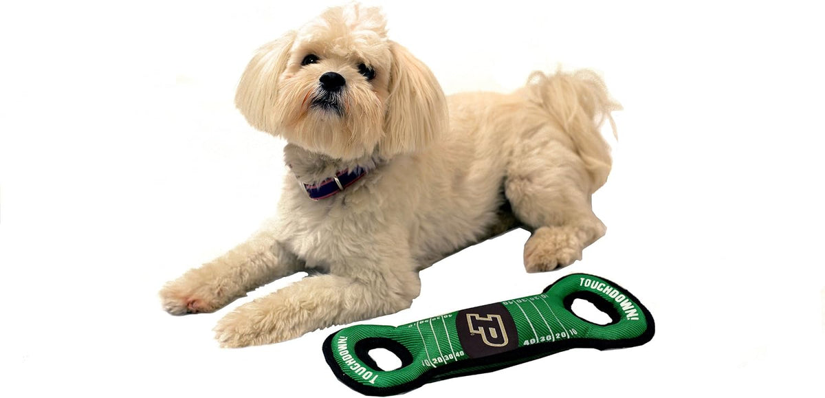 NCAA Football Field Dog Toy with Squeaker. - Purdue Boilermakers - for Tug, Toss, and Fetch. - Tough& Durable PET Toy