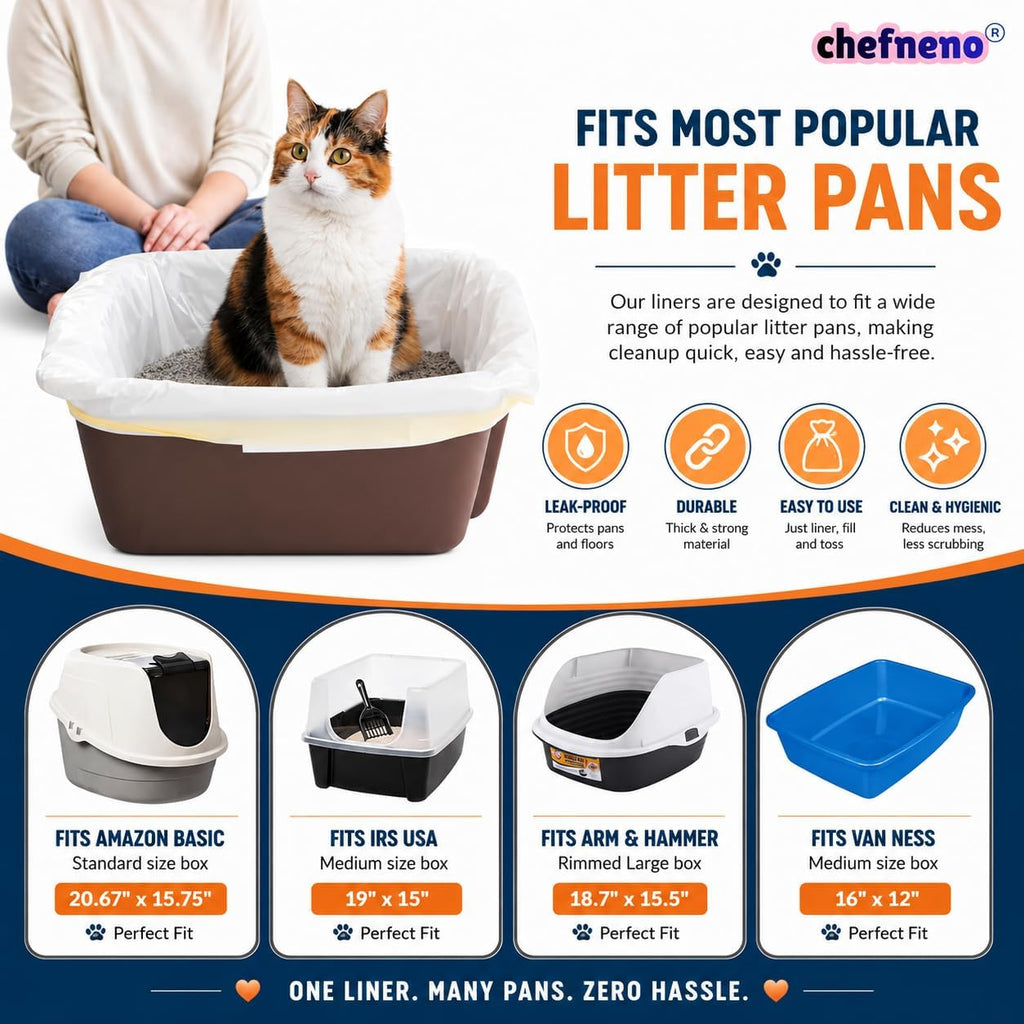 Cat Litter Box Liners Drawstring XL (30 Bags) 39" x 17" Super Jumbo Scratch Resistant Extra Heavy 2 Mil Disposable Litter Box Liner Cat Litter Tray Bags (30 Count)