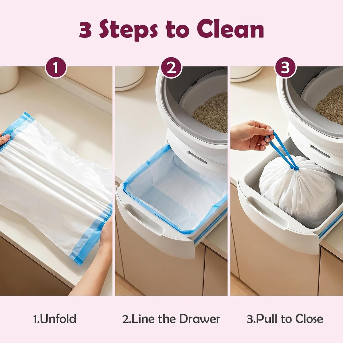 Cat Litter Box Liner for PETLIBRO Luma Automatic Litter Box, 60pcs Handle