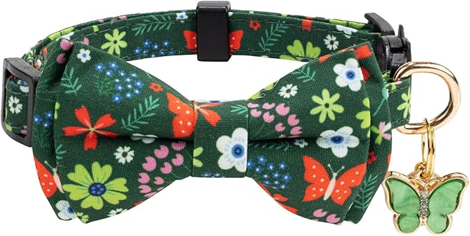 2 Pack Cotton Cat Collar with Bow Tie and Bell - Image 3