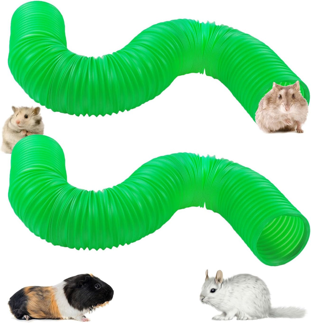 PINVNBY Plastic Hamster Cage Tunnels with Chew Toy,2 PCS Small Animal Folding Tube Guinea Pigs Training Hideout Tunnel 19 PCS Ferrets Cage Accessories for Mouse Gerbils Rats Mice(Gray)