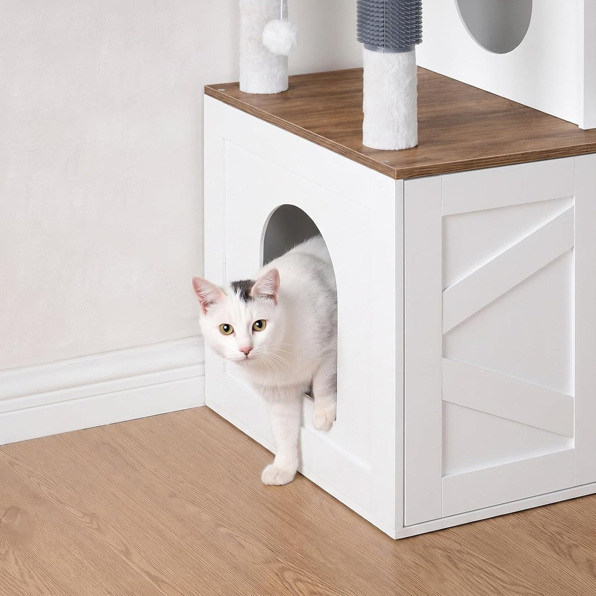 HOOBRO Cat Tree with Litter Box Enclosure, Tall Cat Tower for Indoor Cats