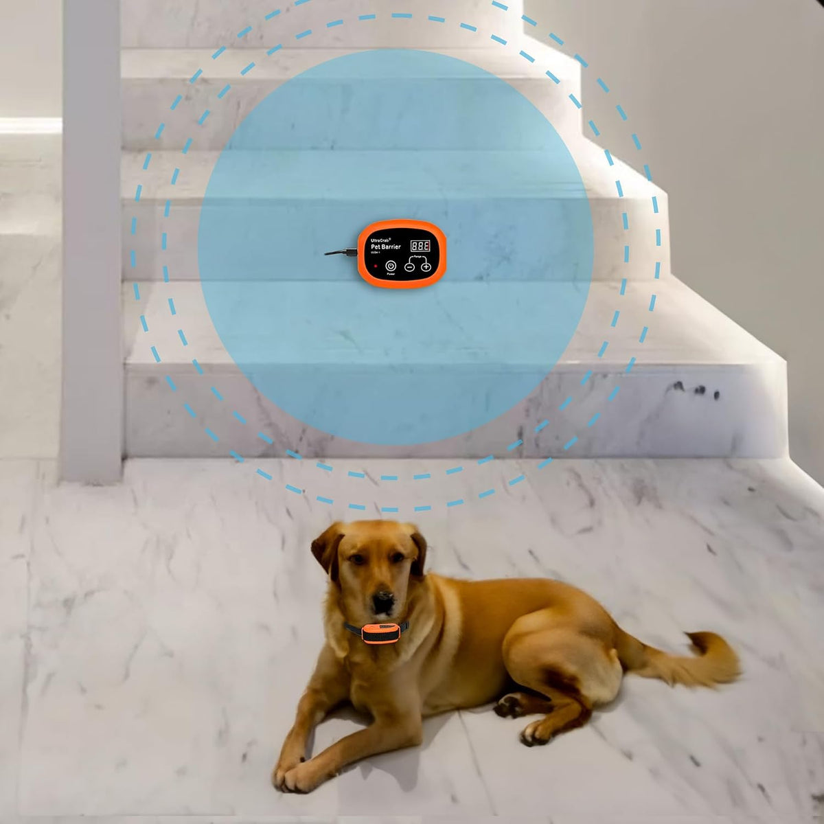 Indoor Dog Barrier for Pets, Wireless Indoor Electric Fence, Pet Gate, Keeps Areas Off Limits, Dog Fence Waterproof/Rechargeable Training Collar (1 Dogs System)