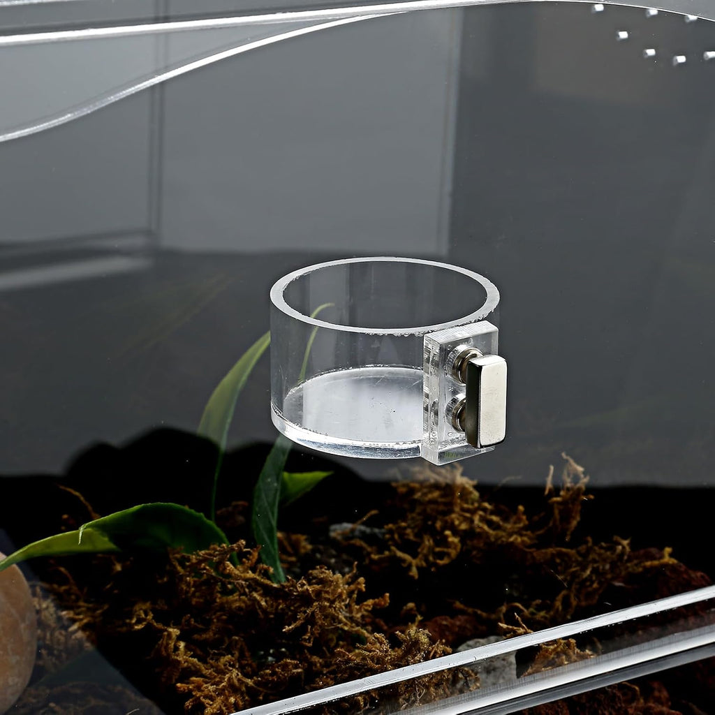 2 Pack Jumping Spider Feeding Dish, Acrylic Tarantula Water Dish Food Bowl