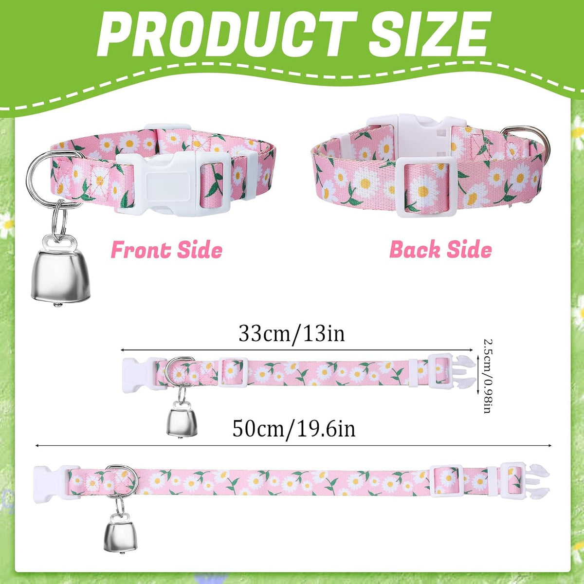 10 Pack Floral Goat Collars Adjustable Grazing Collar with Copper Bells