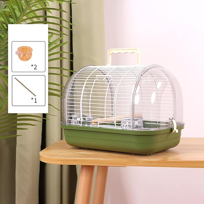Small Bird Cage, Transparent Bird Travel Carrier, Full View Cockatiel Cage - Image 8