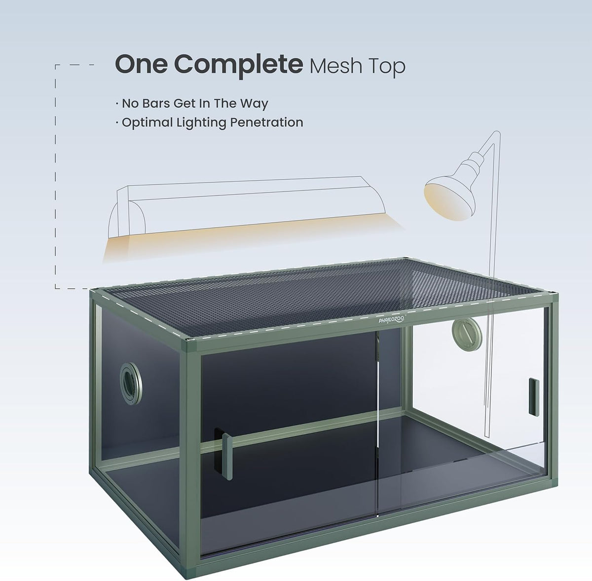 50 Gallon Reptile Enclosure, Colorful Aluminum Frame Reptile Tank