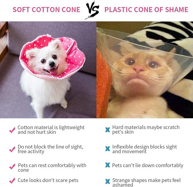 Adjustable Dog Cat Cone, Soft Recovery Cat Cone Collar, Dog Protective Collar - Image 2