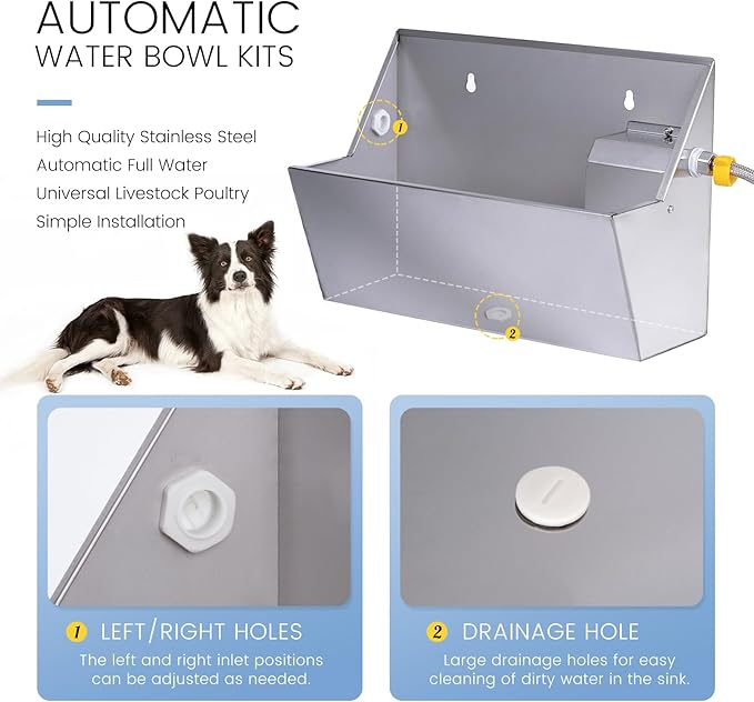 Automatic Water Dispenser for Dog, 2.1 Gallon Dog Water Bowl Dispenser for - Image 4
