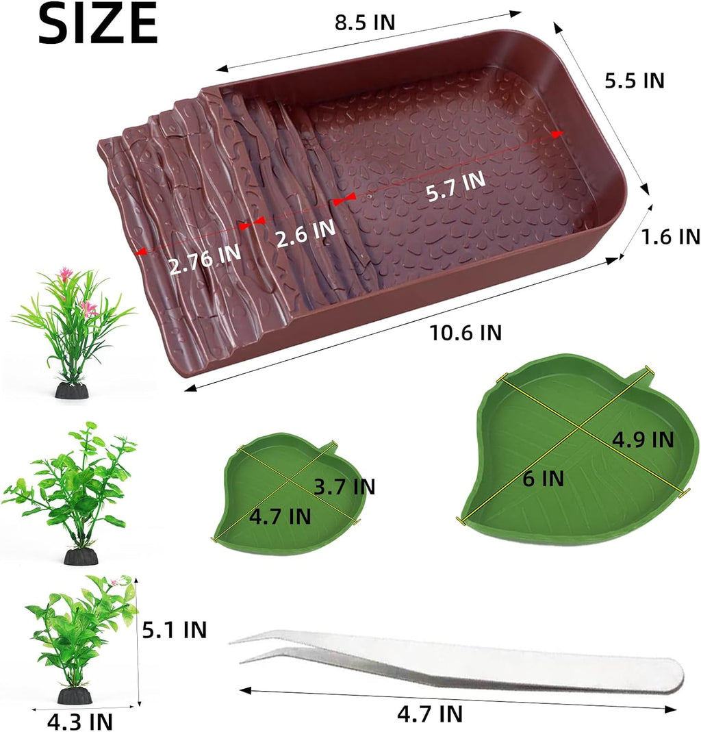 7 PCS Reptile Water Dish Bathing Pool Turtle Habitat Accessories