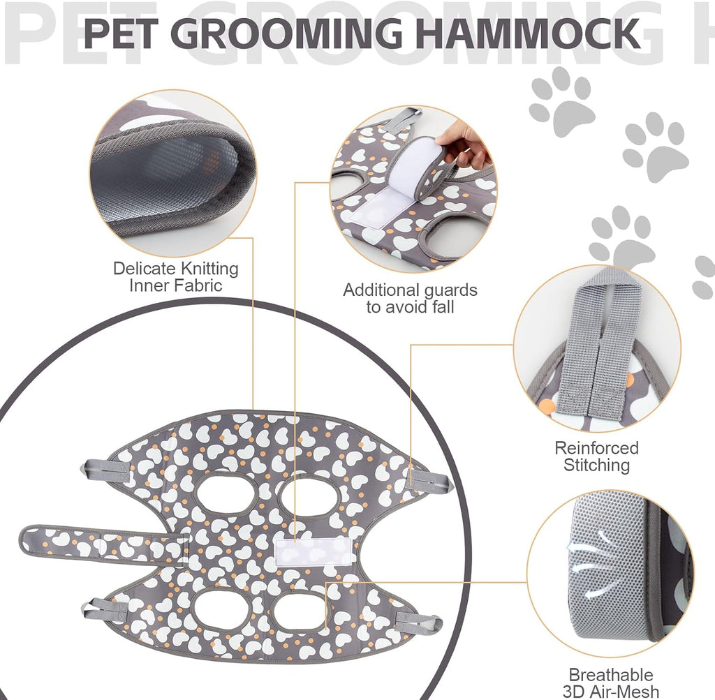 Pet Hammock & Harness for Small Dogs & Cats - Grooming Sling for Nail Trimming & Cutting