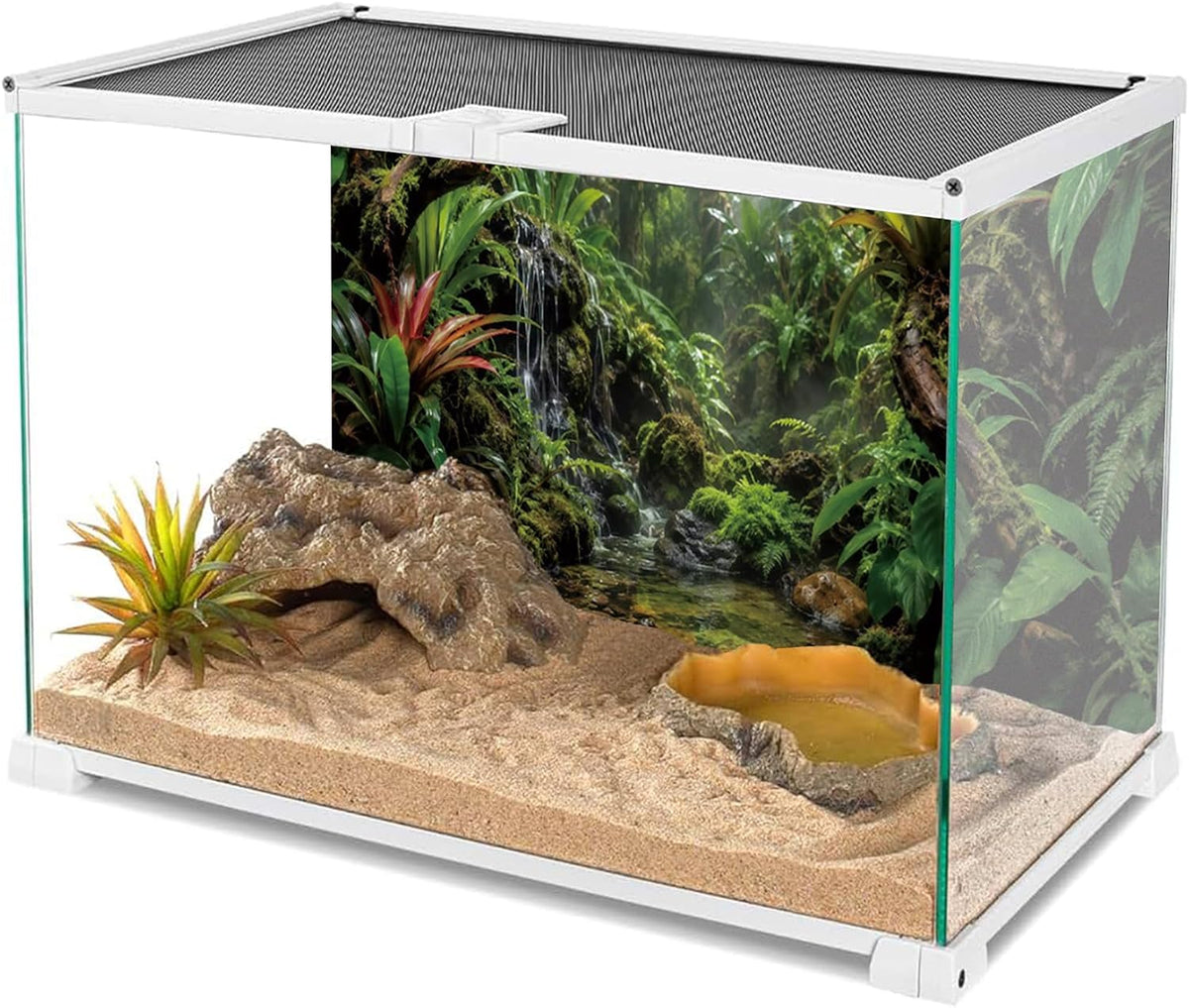 Rainforest Waterfall Reptile Habitat Background 72x24 In Terrarium Backdrop