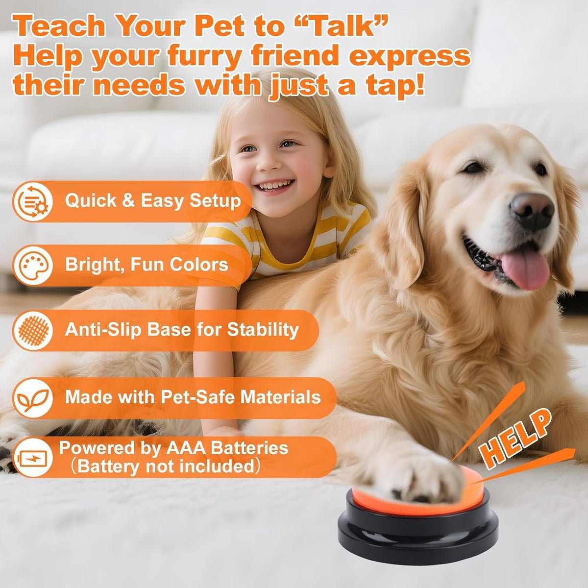 8 Pack Dog Talking Buttons for Pet Training, Recordable Voice Buttons with 30s Recording, Sound Communication Buttons for Dogs & Cats, Training Button Set with Stickers and Mat