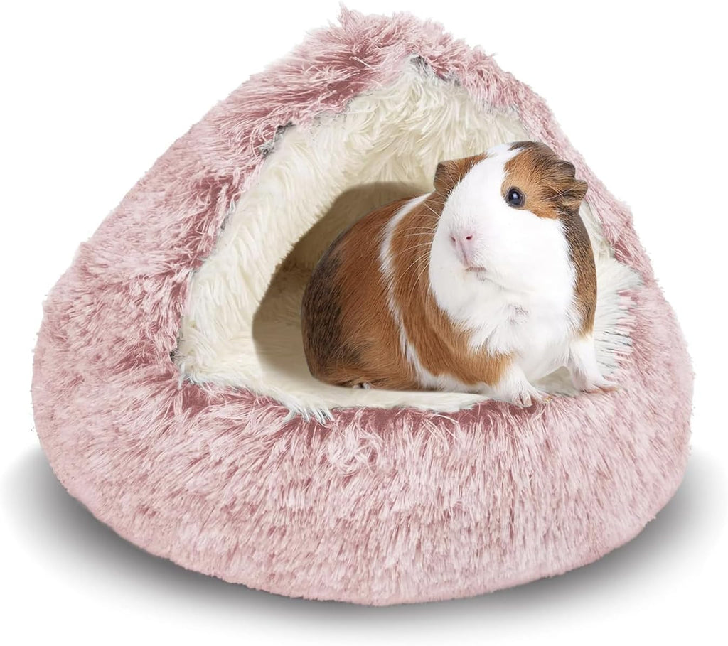 Guinea Pig Hideout, Doughnut Guinea Pig Bed, Bunny Hamster Bed Stuff(Pink)