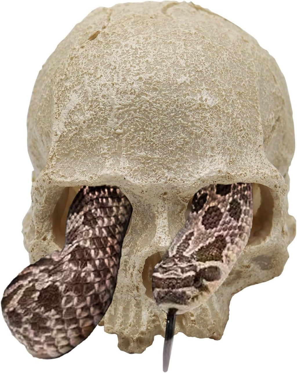 Oooct Resin Skull Sculpture, Black, Reptile Hideout for Fish, Bearded Dragon, Ball Python, Leopard Gecko, 4.7 x 3.5 x 3.7 Inch