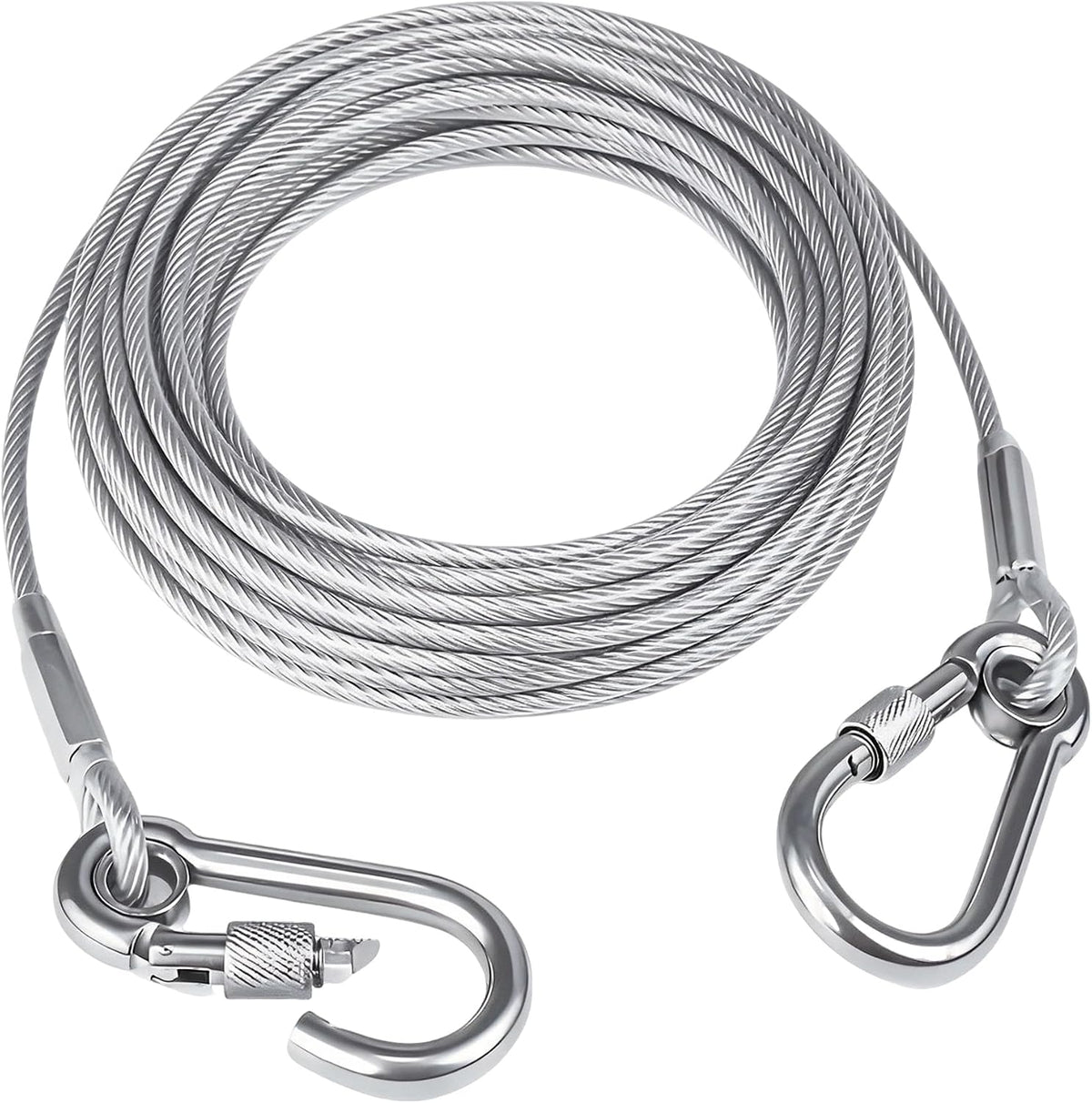 Steel Reflective Tie Out Cable, Wire Clothesline & Dog Leash(16.4FT)