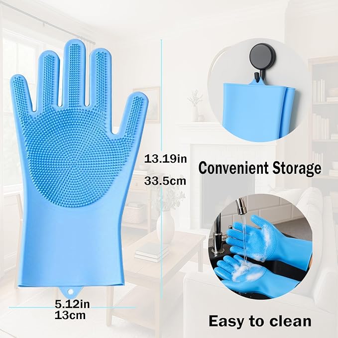 Pet Grooming Gloves Bite-Resistant Pet Bathing Gloves - Image 6
