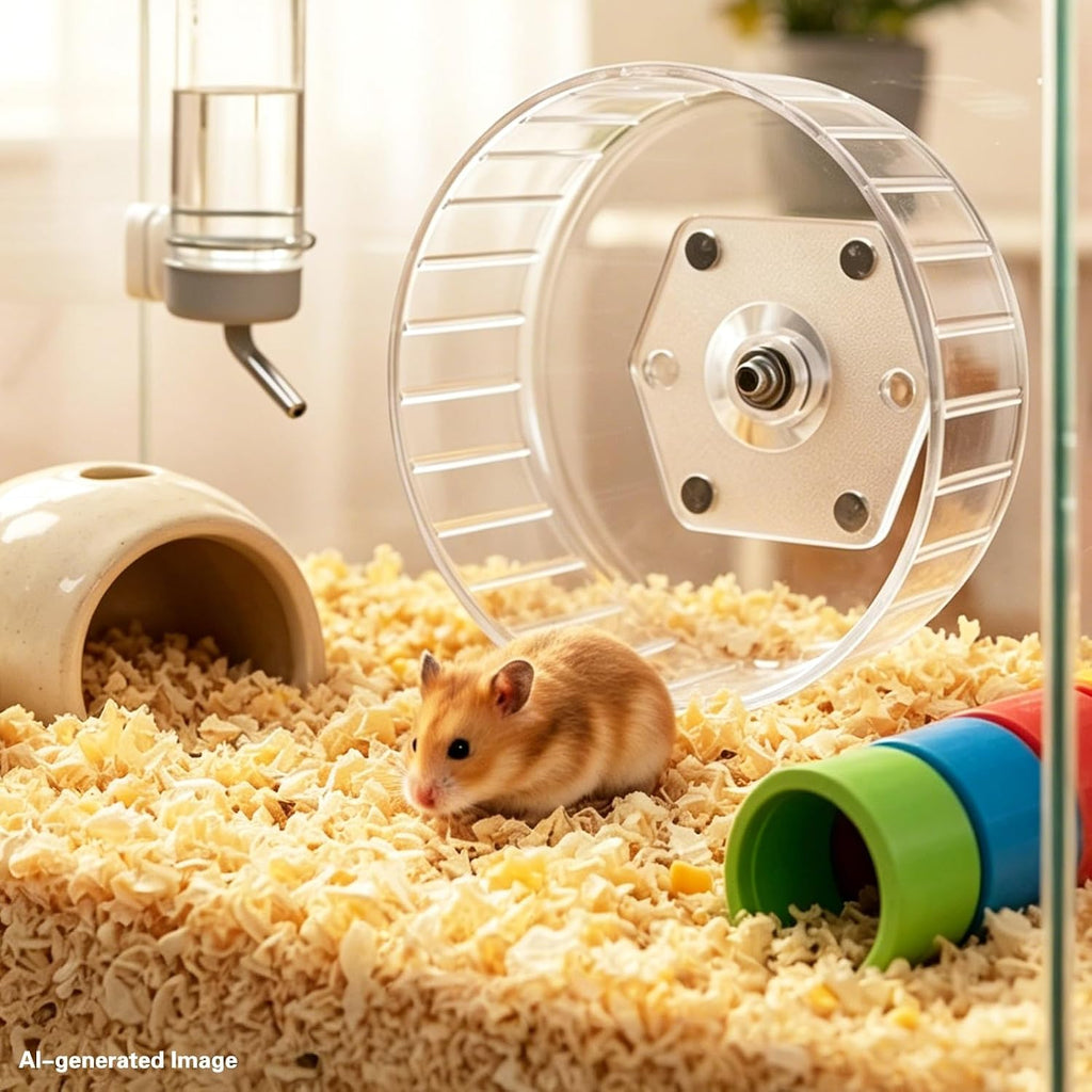 Acrylic Magnetic Hamster Wheel Bracket, Strong Magnet Running Wheel Holder, Fit Most Small Pet Exercise Wheels for Wire Acrylic Cages,No Drill Mount