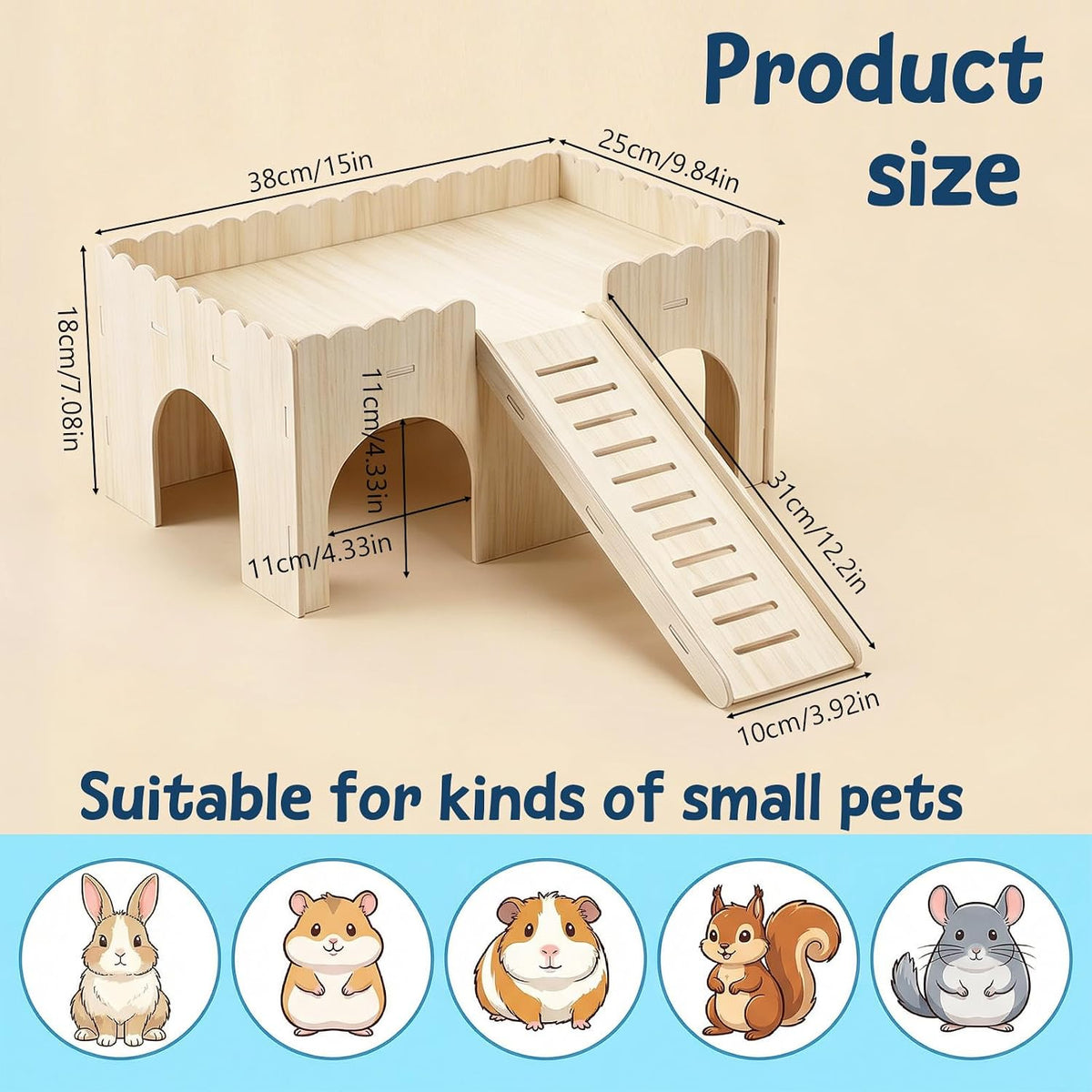 1 Set Large Guinea Pig Hideout with Stairs
