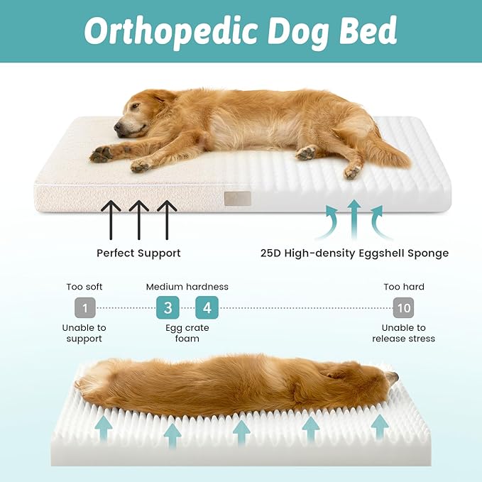 Dog Crate Bed for Medium Small Size Dogs, Rectangular Orthopedic Dog Beds - Image 2