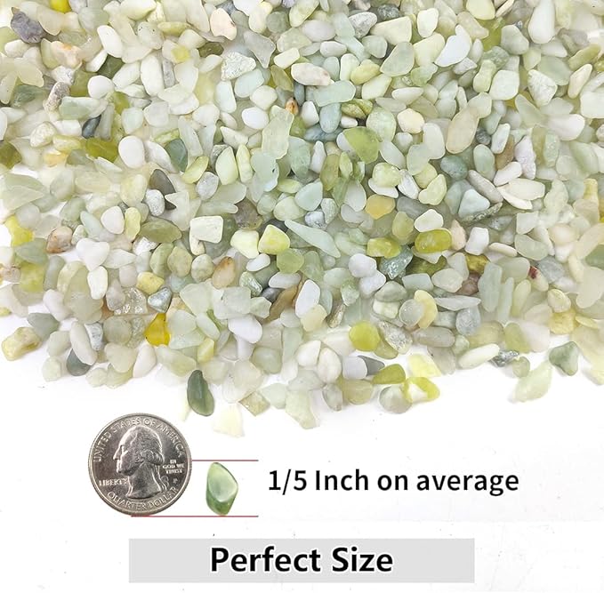2LB Succulent and Cactus Pebbles, 1/5 Inch Jade Natural Decorative Polished - Image 4