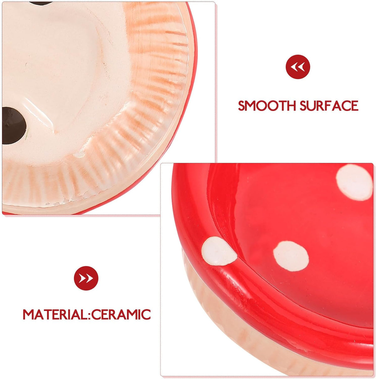 POPETPOP Ceramic Hamster Bowl Mushroom Shape Small Pet Feeding Dish
