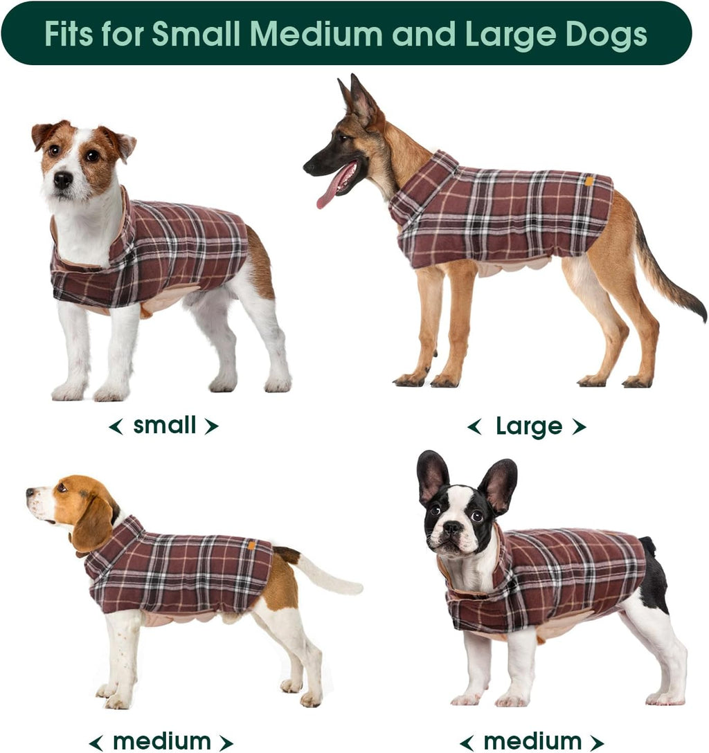 Kuoser Waterproof Dog Coat, Warm Reversible Dog Jacket with Leash Hole
