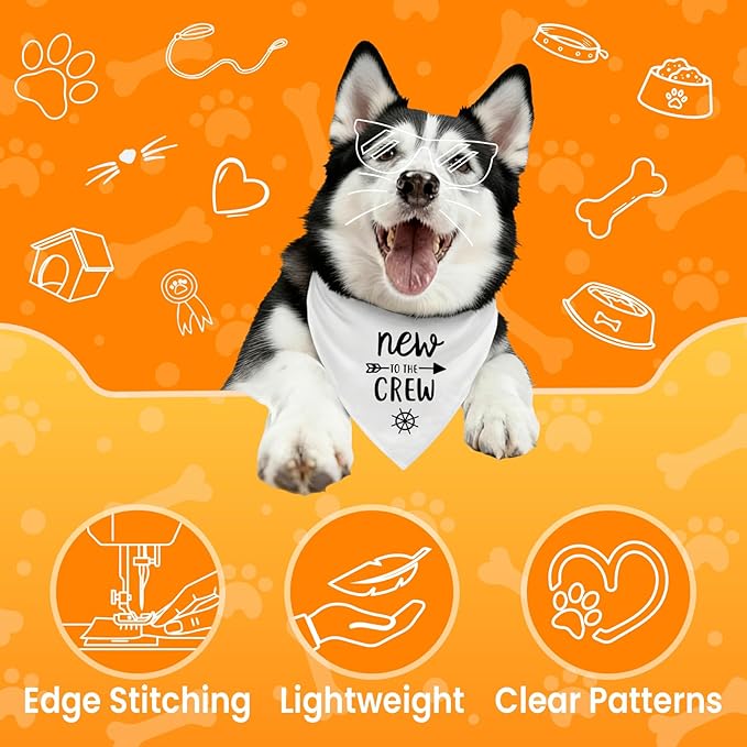 New to The Crew Dog Bandana New Puppy Announcement Gender Reveal Gift - Image 2