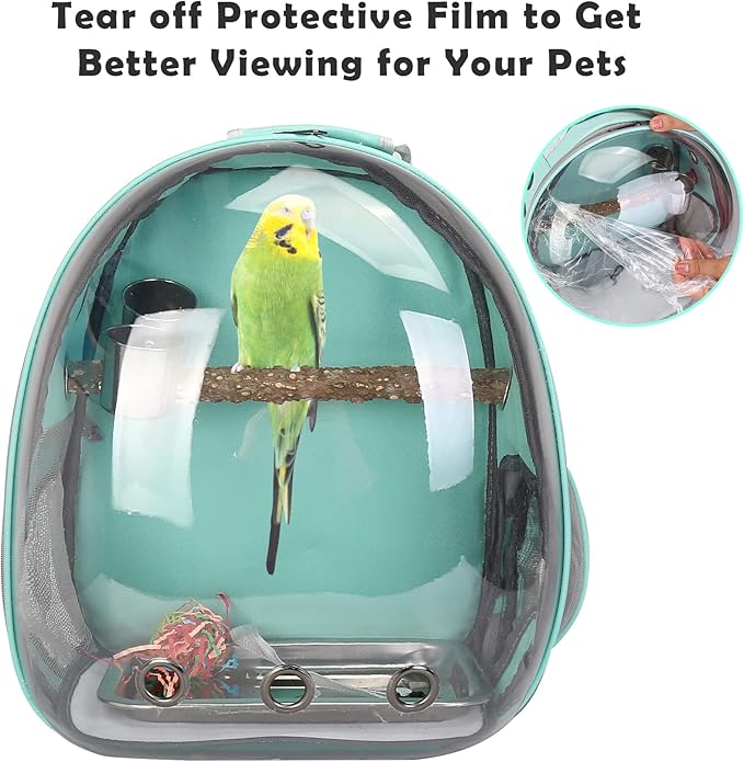Bird Backpack Carrier with Perch, Portable Wild Bird Travel Cage Bag, Parrot - Image 7
