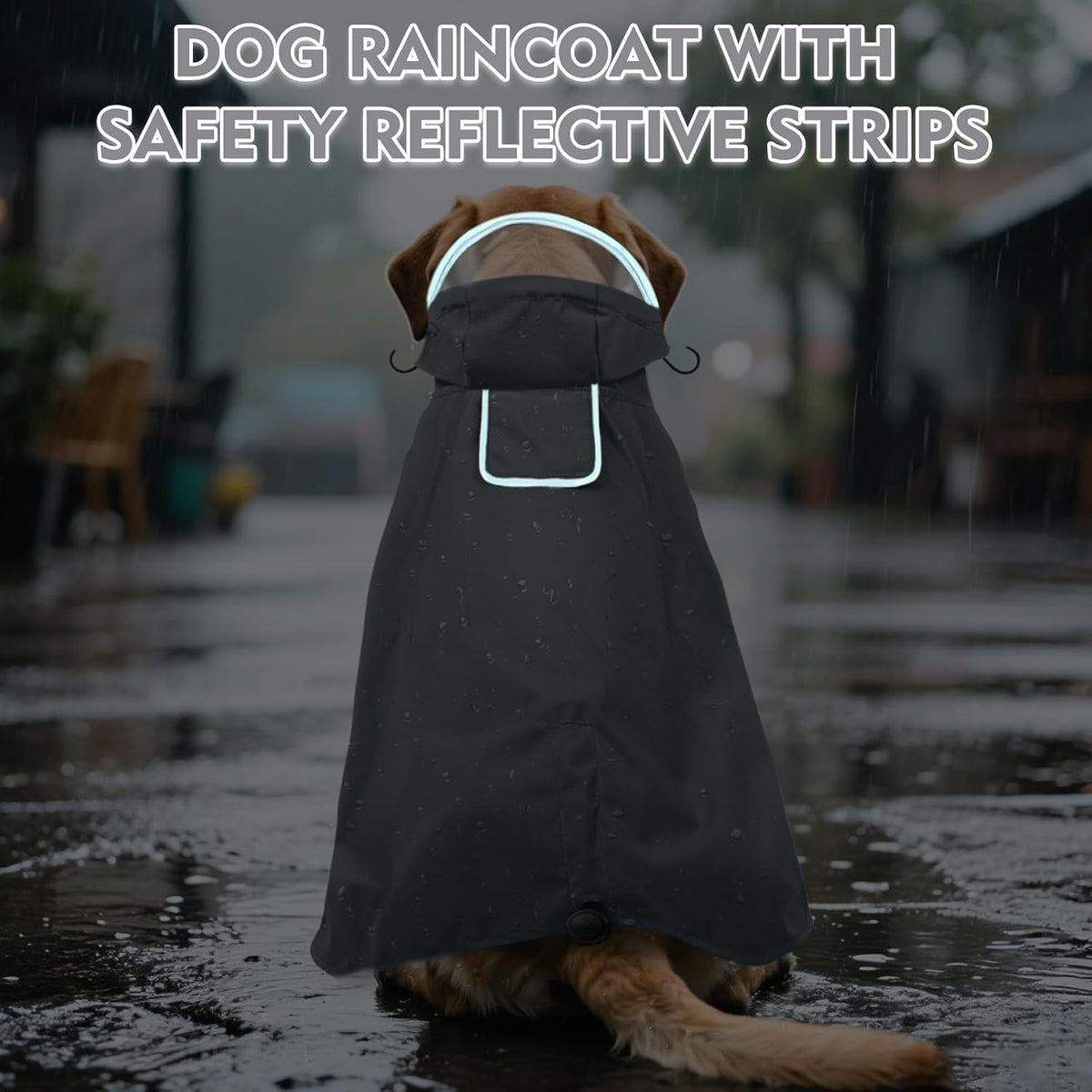 Waterproof Dog Raincoat with Hood, Windproof Rain Jacket for Medium Dogs