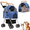 3 in 1 Pet Stroller for Dogs Cats Foldable Jogger with Detachable Carrier